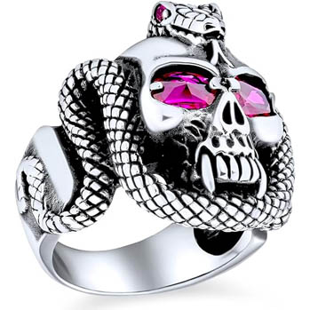 anillo cráneo punk